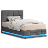 Hoxton Room Grey Alfie Gas Lift Storage Bed Frame with LED