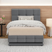 Hoxton Room Grey Alfie Gas Lift Storage Bed Frame with LED