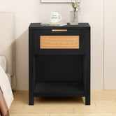 Hoxton Room Alira Rattan 1 Drawer Bedside Table