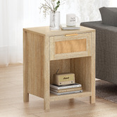 Hoxton Room Alira Rattan 1 Drawer Bedside Table