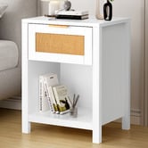 Hoxton Room Alira Rattan 1 Drawer Bedside Table