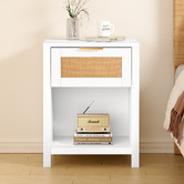 Hoxton Room Alira Rattan 1 Drawer Bedside Table