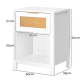 Hoxton Room Alira Rattan 1 Drawer Bedside Table