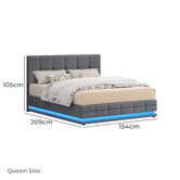 Hoxton Room Grey Alfie Gas Lift Storage Bed Frame with LED