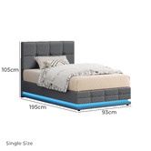 Hoxton Room Grey Alfie Gas Lift Storage Bed Frame with LED