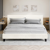 Hoxton Room White Kiana Boucle Bed