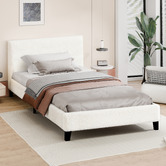Hoxton Room White Kiana Boucle Bed