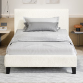 Hoxton Room White Kiana Boucle Bed
