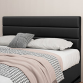 Hoxton Room Black Alpine PU Leather Gas Lift Storage Bed with LED