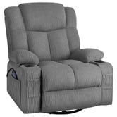 Hoxton Room Hannah Corduroy Heated Massage Swivel Recliner Chair