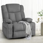 Hoxton Room Hannah Corduroy Heated Massage Swivel Recliner Chair