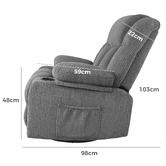 Hoxton Room Hannah Corduroy Heated Massage Swivel Recliner Chair