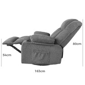 Hoxton Room Hannah Corduroy Heated Massage Swivel Recliner Chair