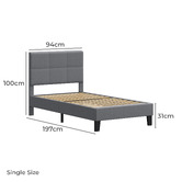Hoxton Room Grey Cassandra Upholstered Bed