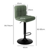 Hoxton Room Recca Boucle Adjustable Bar Stools