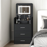 Hoxton Room 2 Piece Cassian LED Dressing Table &amp; Stool Set