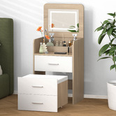 Hoxton Room 2 Piece Cassian LED Dressing Table &amp; Stool Set