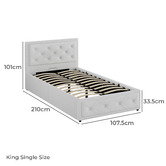 Hoxton Room White Hoyce Boucle Gas Lift Bed