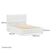 Hoxton Room White Hoyce Boucle Gas Lift Bed