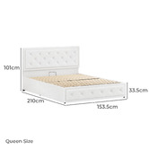 Hoxton Room White Hoyce Boucle Gas Lift Bed