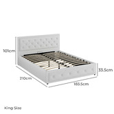 Hoxton Room White Hoyce Boucle Gas Lift Bed
