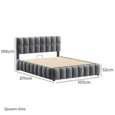 Hoxton Room Grey Ellie May Velvet Gas Lift Storage Bed Frame