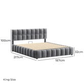 Hoxton Room Grey Ellie May Velvet Gas Lift Storage Bed Frame