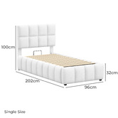 Hoxton Room White Ellie May Boucle Gas Lift Storage Bed Frame