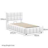 Hoxton Room White Ellie May Boucle Gas Lift Storage Bed Frame