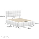 Hoxton Room White Ellie May Boucle Gas Lift Storage Bed Frame