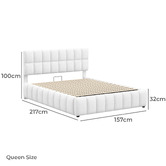 Hoxton Room White Ellie May Boucle Gas Lift Storage Bed Frame