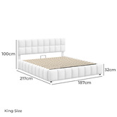 Hoxton Room White Ellie May Boucle Gas Lift Storage Bed Frame
