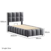 Hoxton Room Grey Ellie May Velvet Gas Lift Storage Bed Frame
