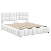 Hoxton Room White Ellie May Boucle Gas Lift Storage Bed Frame