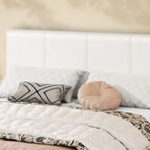 Hoxton Room White Hudson Faux Leather Gas Lift Storage Bed