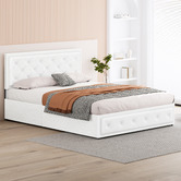 Hoxton Room White Hoyce Boucle Gas Lift Bed