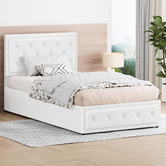Hoxton Room White Hoyce Boucle Gas Lift Bed