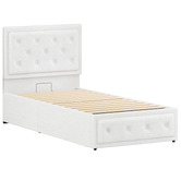 Hoxton Room White Hoyce Boucle Gas Lift Bed