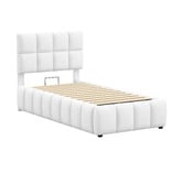 Hoxton Room White Ellie May Boucle Gas Lift Storage Bed Frame