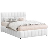 Hoxton Room White Ellie May Boucle Gas Lift Storage Bed Frame