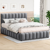 Hoxton Room Grey Ellie May Velvet Gas Lift Storage Bed Frame