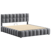 Hoxton Room Grey Ellie May Velvet Gas Lift Storage Bed Frame