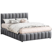 Hoxton Room Grey Ellie May Velvet Gas Lift Storage Bed Frame