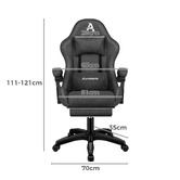 Hoxton Room Zed Upholstered Gaming Chair with Footrest