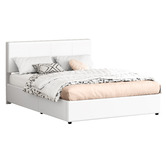 Hoxton Room White Hudson Faux Leather Gas Lift Storage Bed