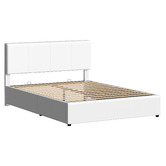 Hoxton Room White Hudson Faux Leather Gas Lift Storage Bed