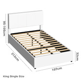 Hoxton Room White Hudson Faux Leather Gas Lift Storage Bed