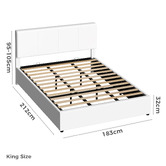 Hoxton Room White Hudson Faux Leather Gas Lift Storage Bed