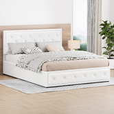 Hoxton Room White Hoyce Boucle Gas Lift Bed