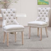 Hoxton Room Faust Tufted Pine Wood Dining Chairs